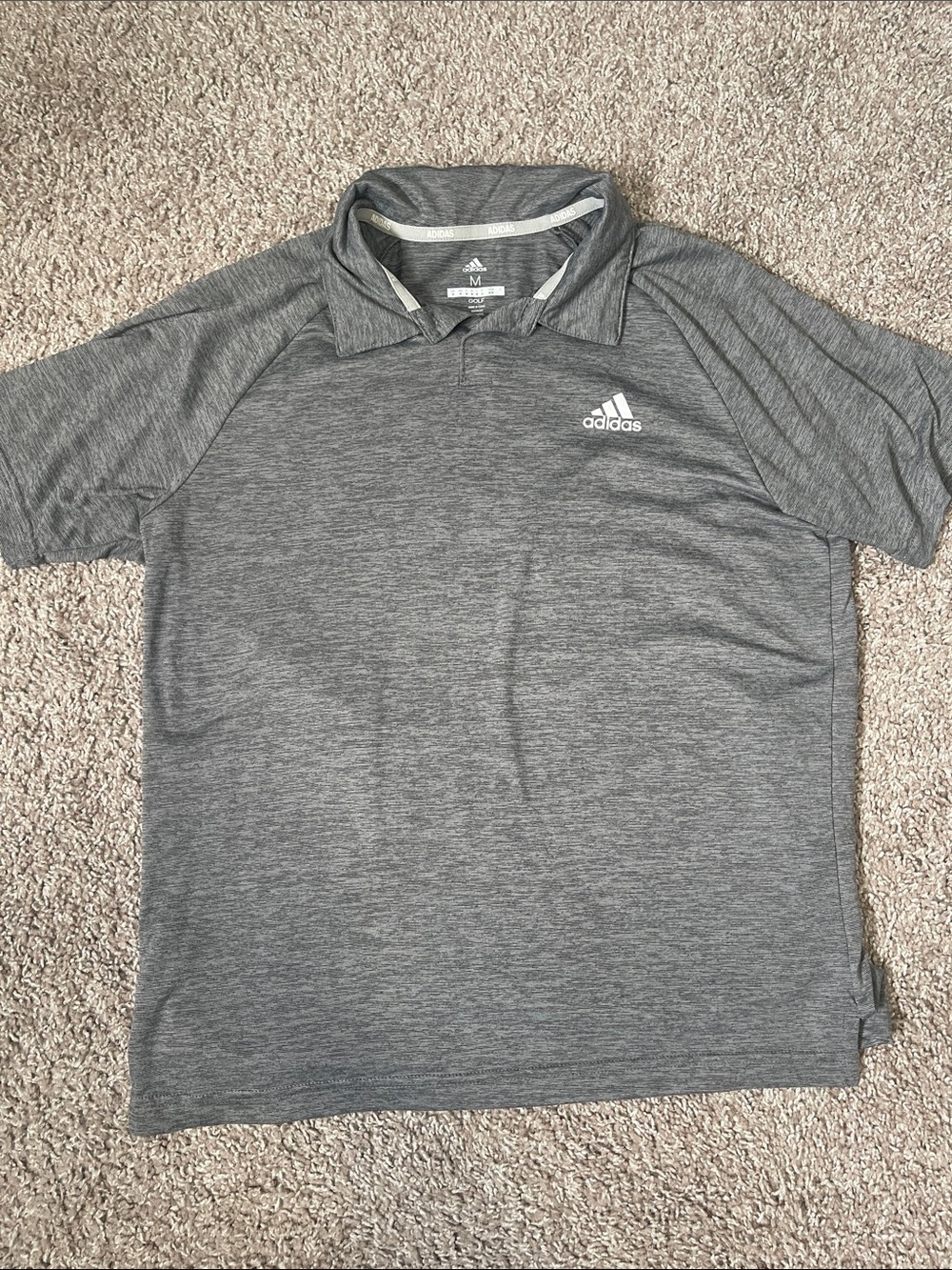 adidas Men's Heather Gray Performance Golf Polo